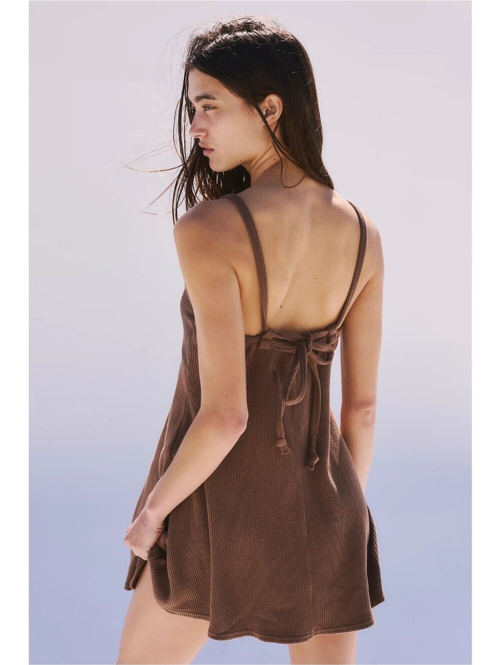 Free People Beach Plaza Mini Dress Otter Nwot - Picture 2 of 9